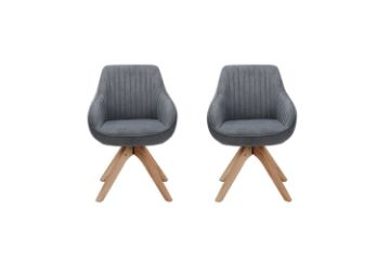 Picture of Test No Order - VENETIAN 360° Swivel Fabric Arm Chair (Grey) - 2 Chairs in 1 Carton