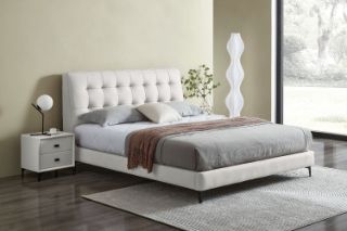 Picture of Test No Order - AUGUSTA Genuine Leather Bed Frame (Light Grey) - Queen