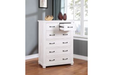 Picture of Test No Order - PURELAND Solid Pine Wood 6-Drawer Tallboy (White)