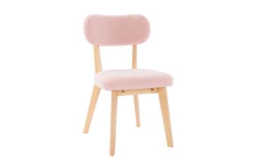 Picture of Test No Order - TALIA Teddy Fabric Dinning Chair (Pink)