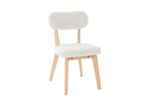 Picture of Test No Order - TALIA Teddy Fabric Dinning Chair (White) - Single