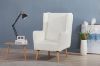 Picture of Test No Order - MOSSMAN Teddy Fabric Lounge Chair Natural Wood Legs (White)