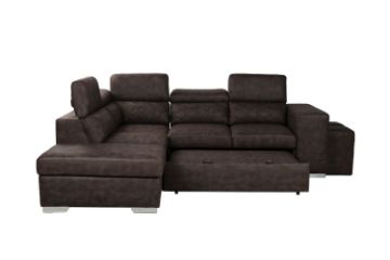 Picture of Test No Order - CASSIA Sectional Sofa/Sofa Bed with Storage & Ottoman (Brown)