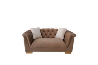 Picture of Test No Order - MALMO Velvet Sofa Range with Pillows (Cream) - 2 Seater