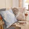 Picture of Test No Order - PALM LEAVES 3D Jacquard Pillow Cushion with Inner (45x45) - Light Blue