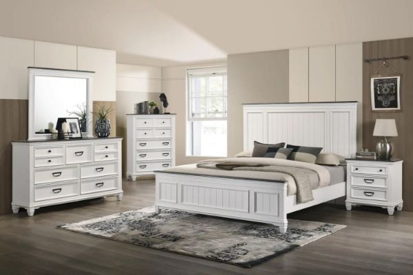 Picture of Test No Order - CHARLES 4PC/5PC/6PC Bedroom Combo in Queen/Super King Size (White & Grey)