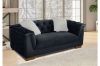 Picture of Test No Order - MALMO 3/2/1 Seater Velvet Sofa Range with Pillows (Black)