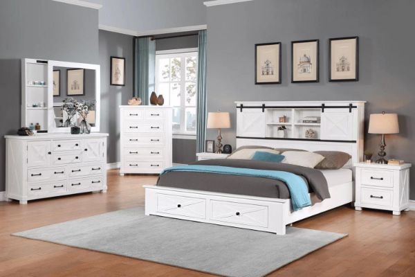 Picture of Test No Order - PURELAND Solid Pine Wood 4PC/5PC/6PC Bedroom Combo in Queen/Super King Size (White)