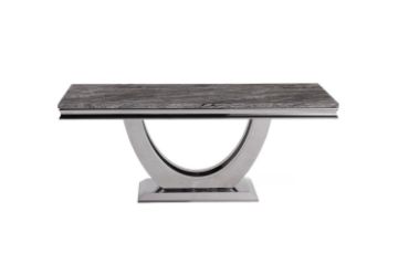 Picture of Test No Order - NUCCIO 180/200 Marble Top Stainless Steel Dining Table (Dark Grey)