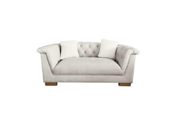 Picture of Test No Order - MALMO Velvet Sofa Range with Pillows (Beige) - 2 Seater