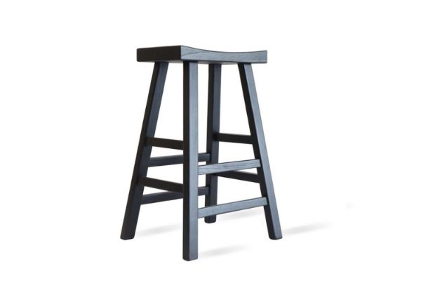 Picture of Test No Order - SADDLE Solid Elm Wood Bar Stool