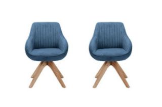 Picture of Test No Order - VENETIAN 360° Swivel Fabric Arm Chair (Blue) - 2 Chairs in 1 Carton