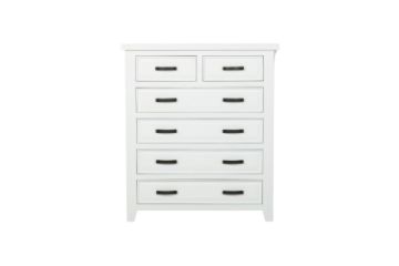 Picture of Test No Order - (FLOOR MODEL CLEARANCE) FRANCO Solid NZ Pinewood 6-Drawer Tallboy (White)