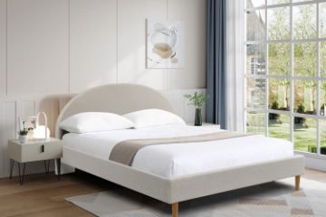 Picture of Test No Order - HOFFMAN Fabric Single/Double/Queen Size Bed Frame (Beige)