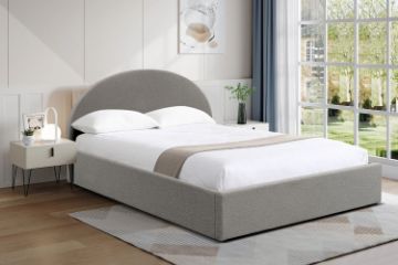 Picture of Test No Order - HOFFMAN Fabric Bed Frame with Gas Lift Storage  in Queen/Super King Size (Grey)