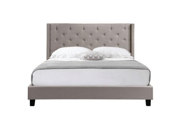 Picture of Test No Order - ELY Fabric Bed Frame in Queen/King Size (Beige)