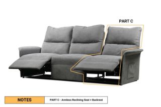 Picture of Test No Order - Galaxy Modular Power Recliner System - Part C  (1R Power Armless Recliner)