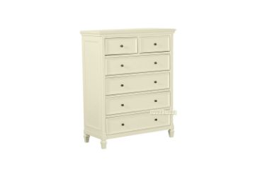 Picture of Test No Order - (FLOOR MODEL CLEARANCE) ELIZABETH 6-Drawer Tallboy (Cream) 