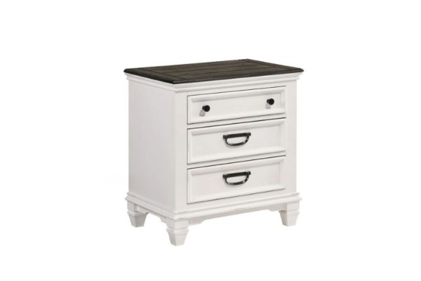 Picture of Test No Order - (FLOOR MODEL CLEARANCE) CHARLES Bedside Table (White & Grey)