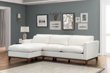 Picture of Test No Order - VENICE Feather Filled Fabric Sectional Sofa  (White) 