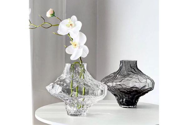 Picture of Test No Order - VALLEY Short/Tall Special-Shaped Glass Vase (Transparent/Grey)