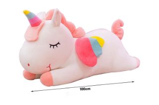 Picture of Test No Order - CUTE RAINBOW with Winged Unicorn Cushion (Pink) - 100 cm