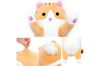 Picture of Test No Order - CUTE CAT Plush Cushion / Pillow  (Brown) - 90cm