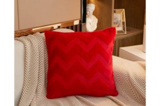 Picture of Test No Order - FLUFFY Embroidery Pillow Cushion with Inner Assorted (45cmx45cm) - Bright Red