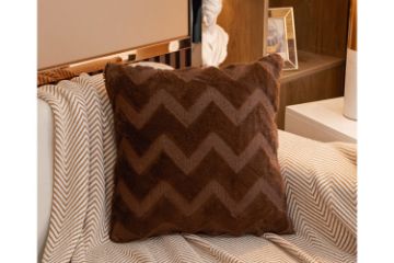 Picture of Test No Order - FLUFFY Embroidery Pillow Cushion with Inner Assorted (45cmx45cm) -  Chocolate