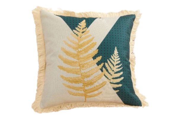 Picture of Test No Order - GOLDEN Leaf Fringe Trim Cushions (45cmx45cm) - Fern Leaves (1928)