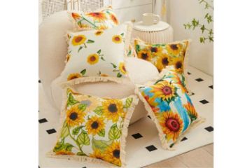 Picture of Test No Order - GOLDEN Sunflower Fringe Trim Cushion