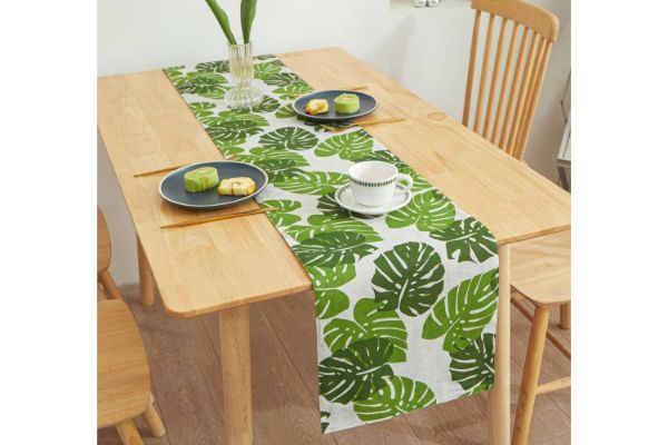 Picture of Test No Order - SINGLE-SIDED Printed Table Runner/Bed Runner in 3 Sizes (Monstera Leaves)