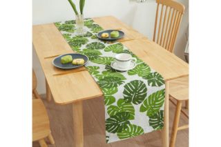 Picture of Test No Order - SINGLE-SIDED Printed Table Runner/Bed Runner (Monstera Leaves) - 30cmx180cm