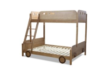 Picture of Test No Order - CARRIAGE Solid Pine Wood Single Over Double Bunk Bed (Natural)