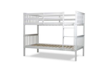 Picture of Test No Order - FARMYARD Solid Pine Wood Single Bunk Bed (White)