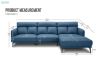 Picture of Test No Order - SIKORA Sectional Fabric Sofa (Blue) - Facing Right