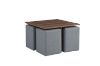 Picture of Test No Order - IRENE 5PC 70cm Square Coffee Table with 4 Stools