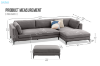 Picture of Test No Order - AMELIE Fabric Sectional Sofa with Ottoman (Dark Grey)