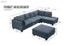 Picture of Test No Order - LIBERTY Sectional Fabric Sofa with Ottoman (Dark Grey)