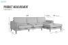 Picture of Test No Order - LONG ISLAND Sectional Fabric Sofa (Light Grey)