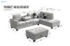 Picture of Test No Order - NEBULA Sectional Sofa with Storage Ottoman & Drop-Down Console (Light Grey)