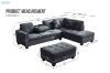 Picture of Test No Order - NEBULA Sectional Sofa with Storage Ottoman & Drop-Down Console (Dark Grey)