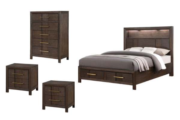 Picture of Test No Order - HOPKINS  Bedroom Combo Set in Queen Size - 4PC Combo