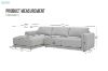 Picture of Test No Order - HUGO Feather Filled Sectional Fabric Sofa | Dust, Water & Oil Resistant (Light Grey)