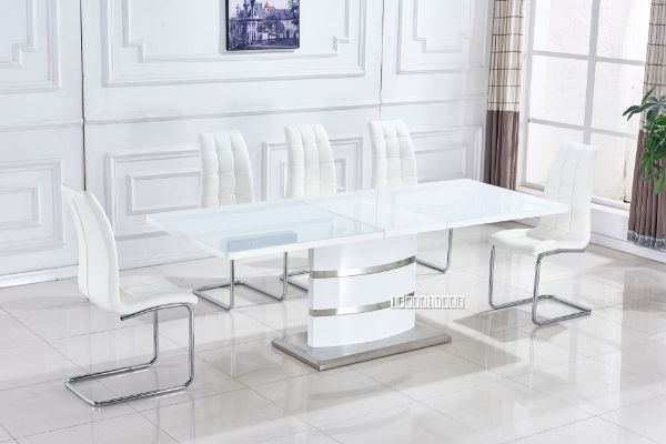 Picture of Test No Order - (FLOOR MODEL CLEARANCE) OUTRIDER 1.4M-1.8M Extendable Dining Table (White Gloss)