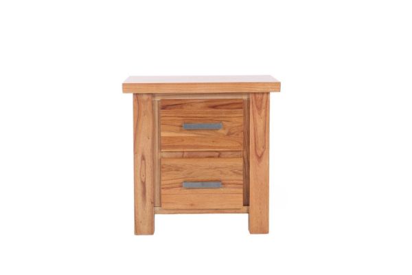 Picture of Test No Order - (FLOOR MODEL CLEARANCE) UMBRIA Mindi Wood 2-Drawer Bedside Table 