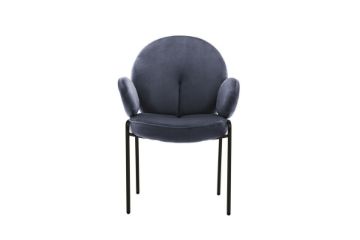 Picture of Test No Order - OLA Velvet Armchair with Black Legs (Dark Grey)